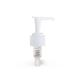 24-410 White Ribbed Skirt Saddle Lotion Pump with 137mm Dip Tube